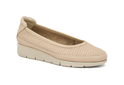 Ballerina comfortTech in nabuck punzonato Panna